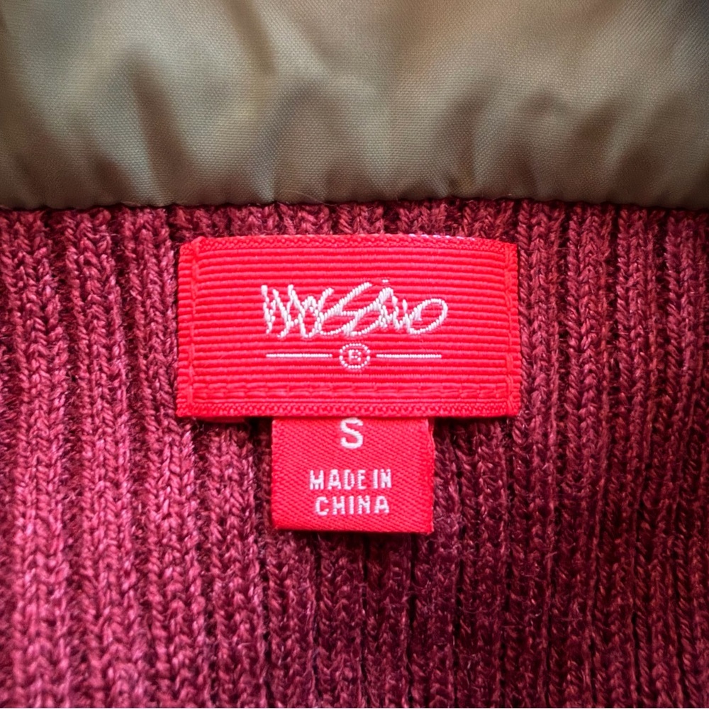 Vintage Mossimo Burgundy Puffer Sweater Jacket - Size S - Picture 7 of 11